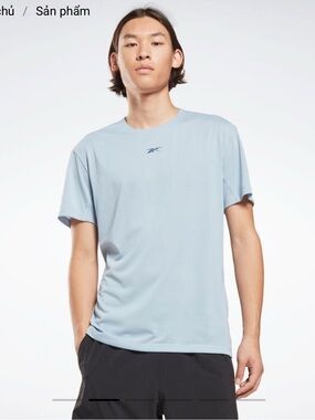 Reebok Men’s Pale Blue Performance Crewneck Tee